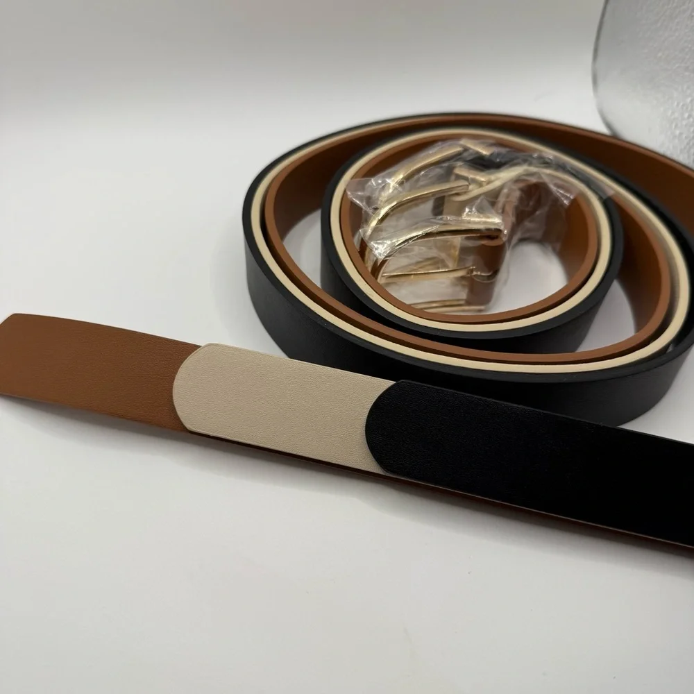 Belt Set - Black, Camel and Cream